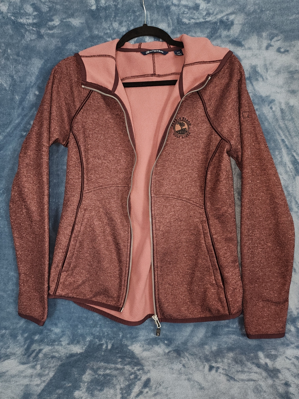 Cutter & Buck Zip-Up Hoodie in Rosewood Pink